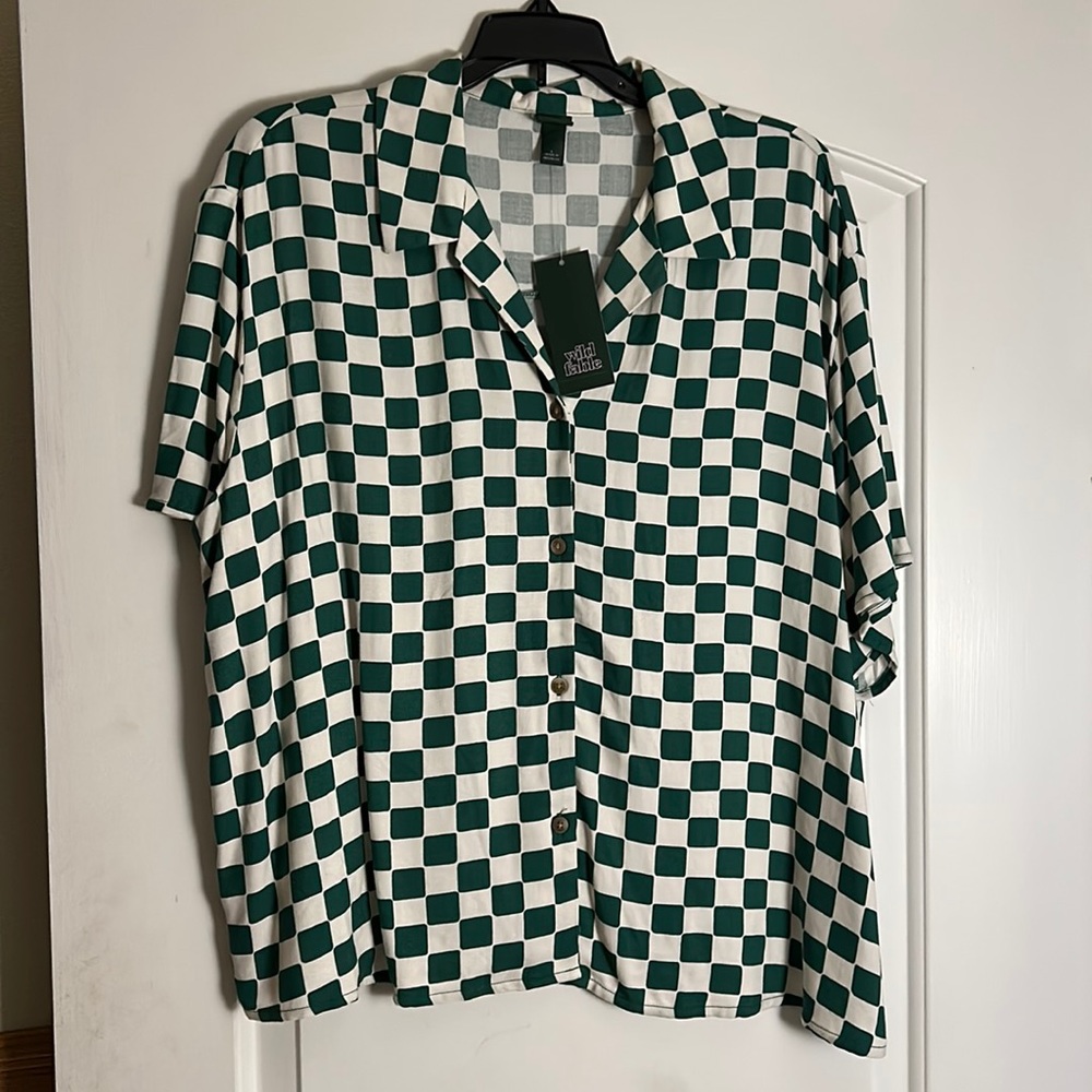 Button down checkered shirt